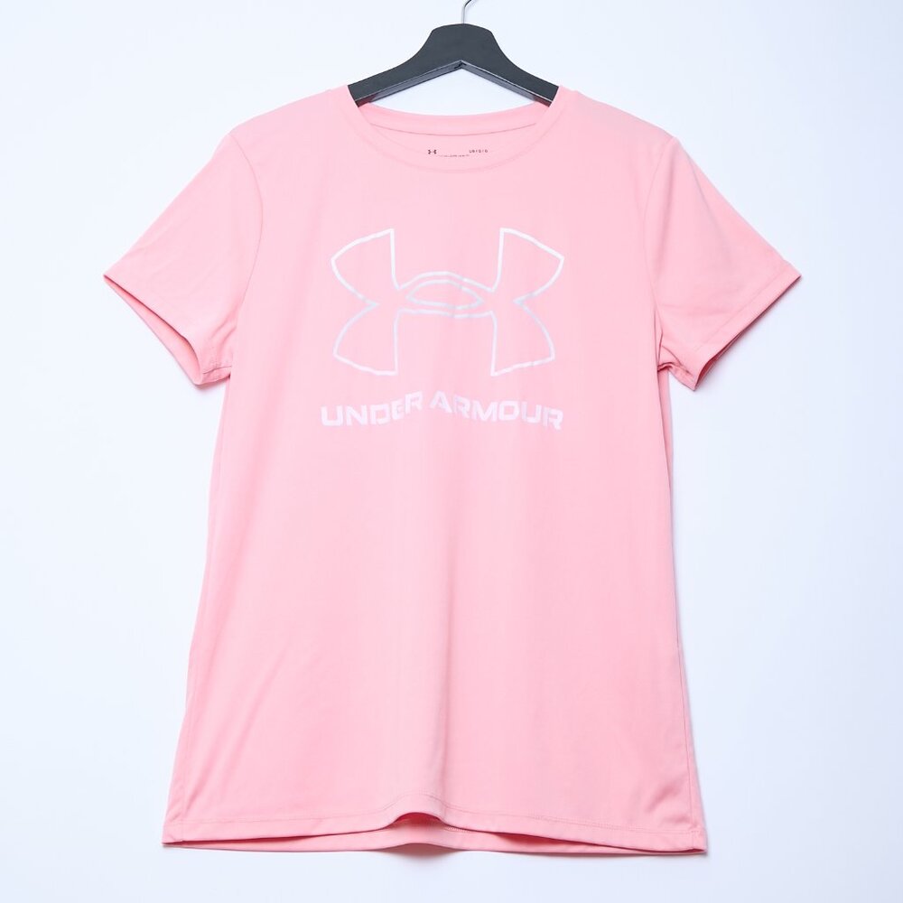 Under Armour Loose Fit HeatGear Workout Short Sleeve Top Peach Shirt Large